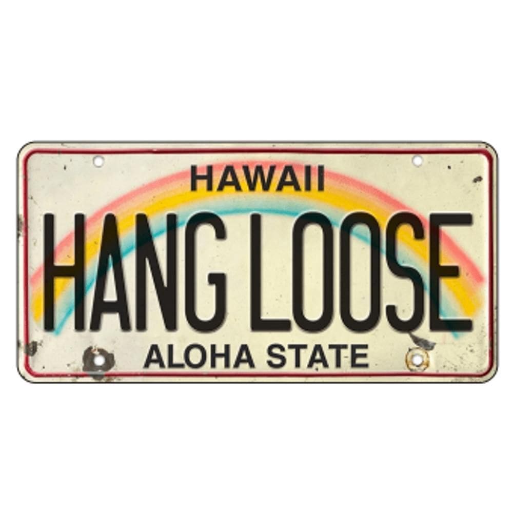 Placa De Carro Em Madeira State Route Hawaii Hang Loose