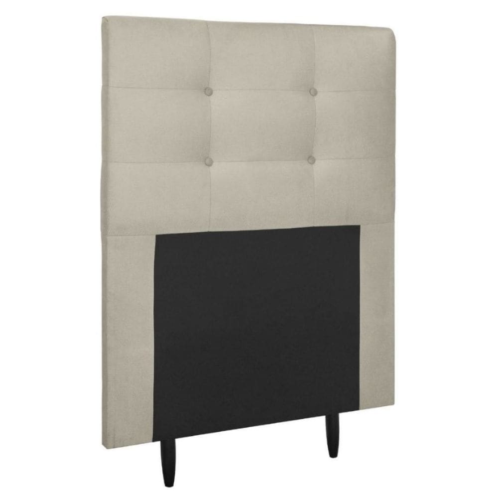 Cabeceira Estofada Cama Box Solteiro 90 cm Helena Suede Bege