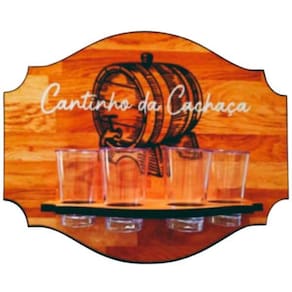 Pingometro Madeira Rústica Decor Cantinho Da Cachaça 4 Copos
