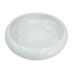 Vaso Baixo Redondo Cerâmica Decorativa De White