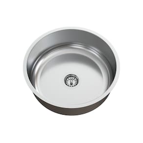 Cuba para Pia de Cozinha em Aço Inox Redonda 37x37x14cm Alto Brilho com Válvula GhelPlus Inox