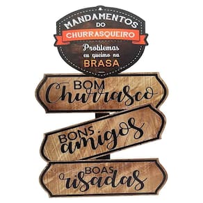 Placa Decorativa Mandamentos Do Churrasqueiro - Bons Amigos