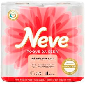 Papel Higiênico Folha Dupla 30m Fardo 64 Rolos (16x4) Neve