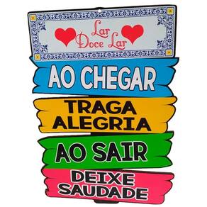 Placa Casa E Decoração De Parede Madeira - Lar Doce Lar