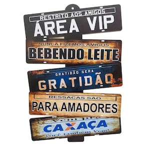 Placas De Carros 5 Frases Decorativas Parede