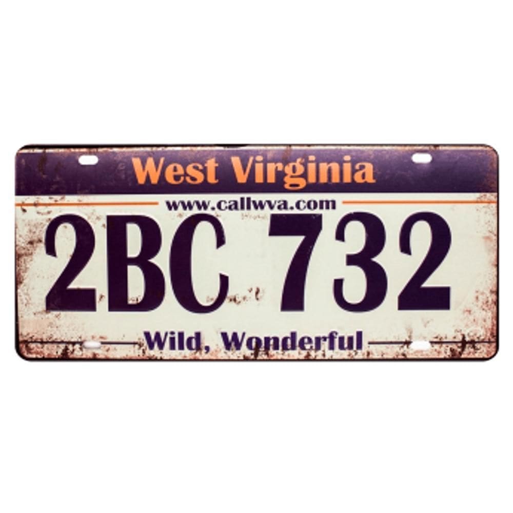 Placa De Carro Decor Em Madeira State Route - West Virginia