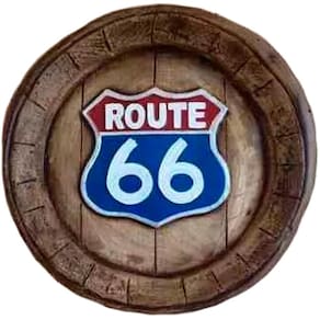 Tampa De Barril Artesanal Grande Em Alto Relevo Route 66