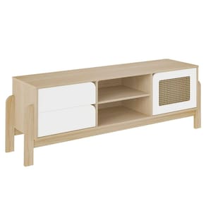 Rack Para Sala Tv 65 Pol 160 cm 4606 Naturale Branco ARLY