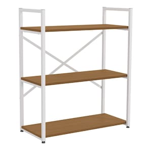 Estante Baixa 3 Prateleiras 87x72 cm LI007 Canela Branco KPB