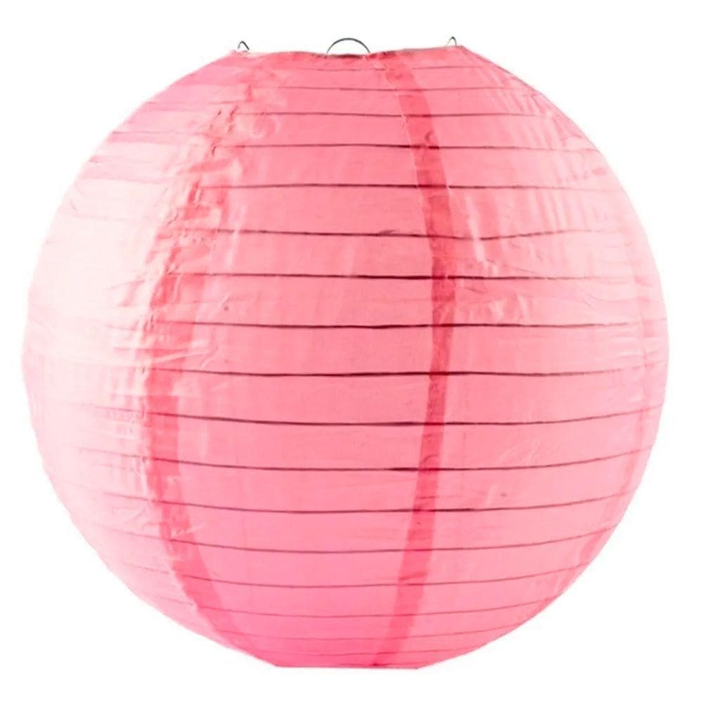 Lanterna Luminária Oriental De Tecido Rosa - 35cm