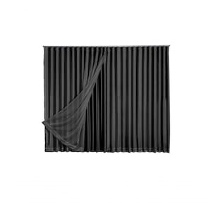 Cortina Microfibra Com Voil 4,00x2,30 Para Trilho Duplo Marrom Escuro