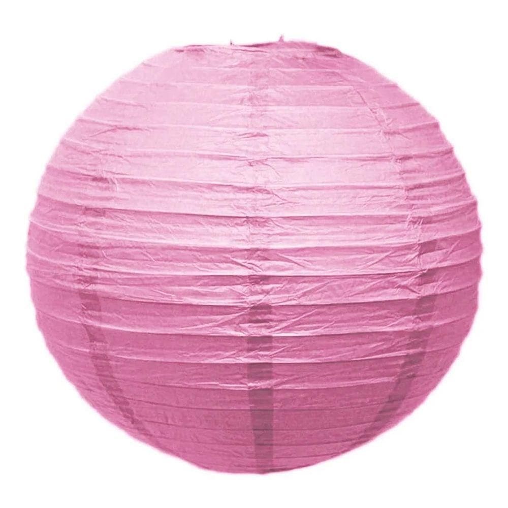 Lanterna Luminária De Papel Oriental Rosa - 35cm