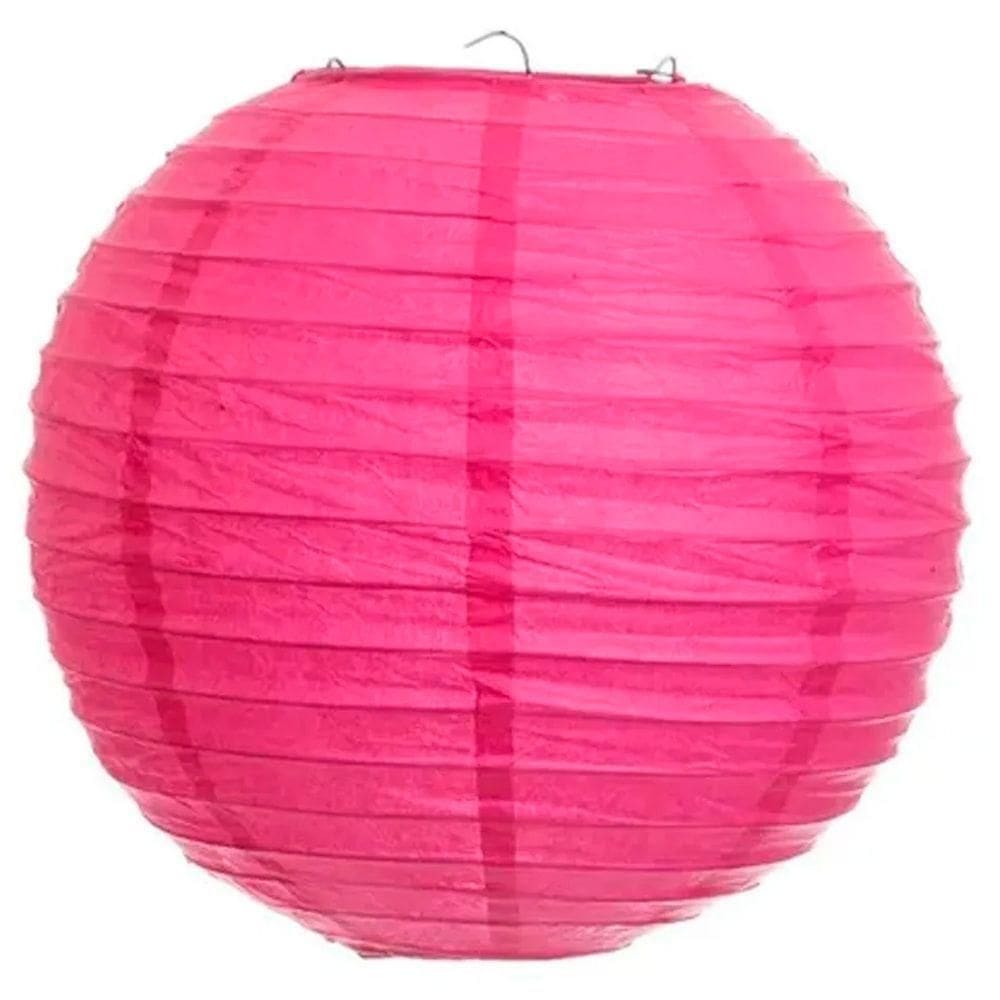 Lanterna Luminária Oriental De Tecido Pink - 35cm
