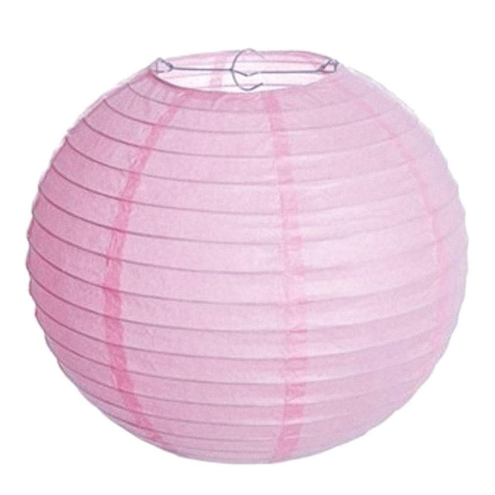 Lanterna Luminária De Papel Oriental Rosa Claro - 30cm
