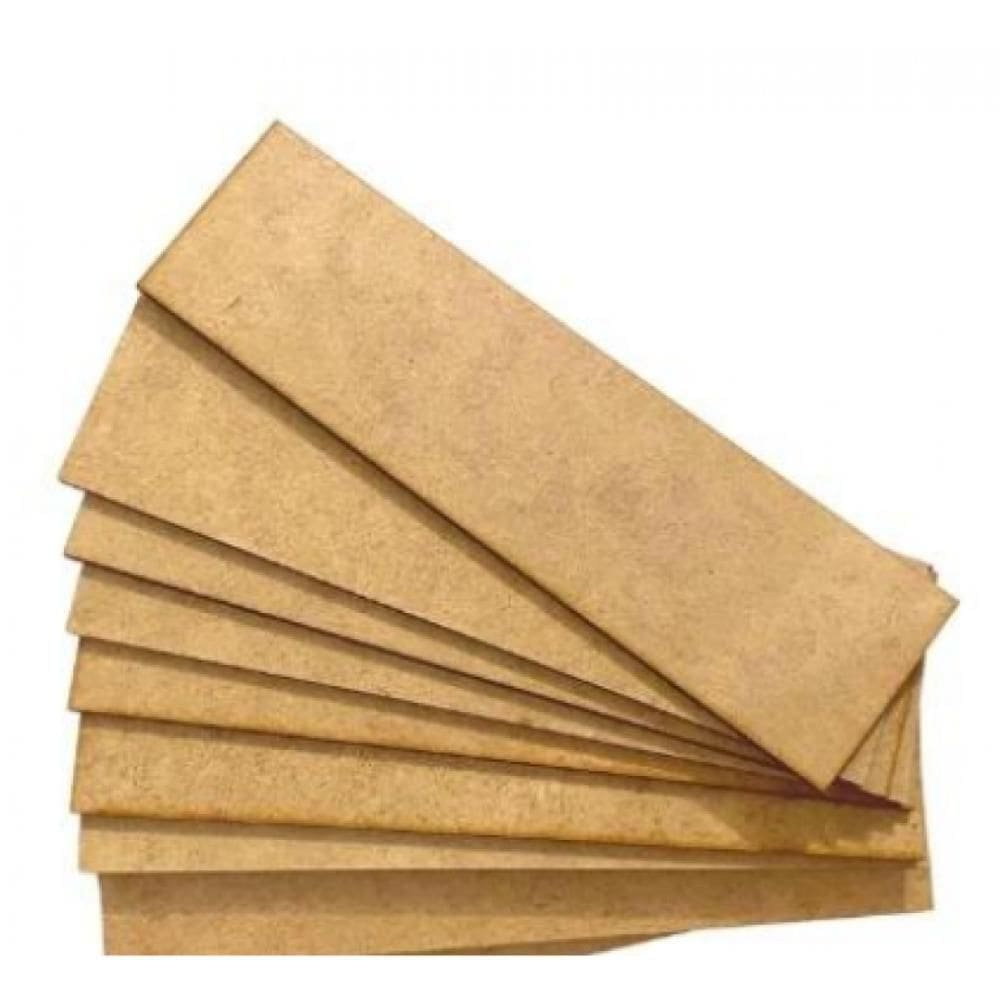 Chapa Em Mdf Retangular 18x5cm 3mm Para Artesanato C- 8 Pcs