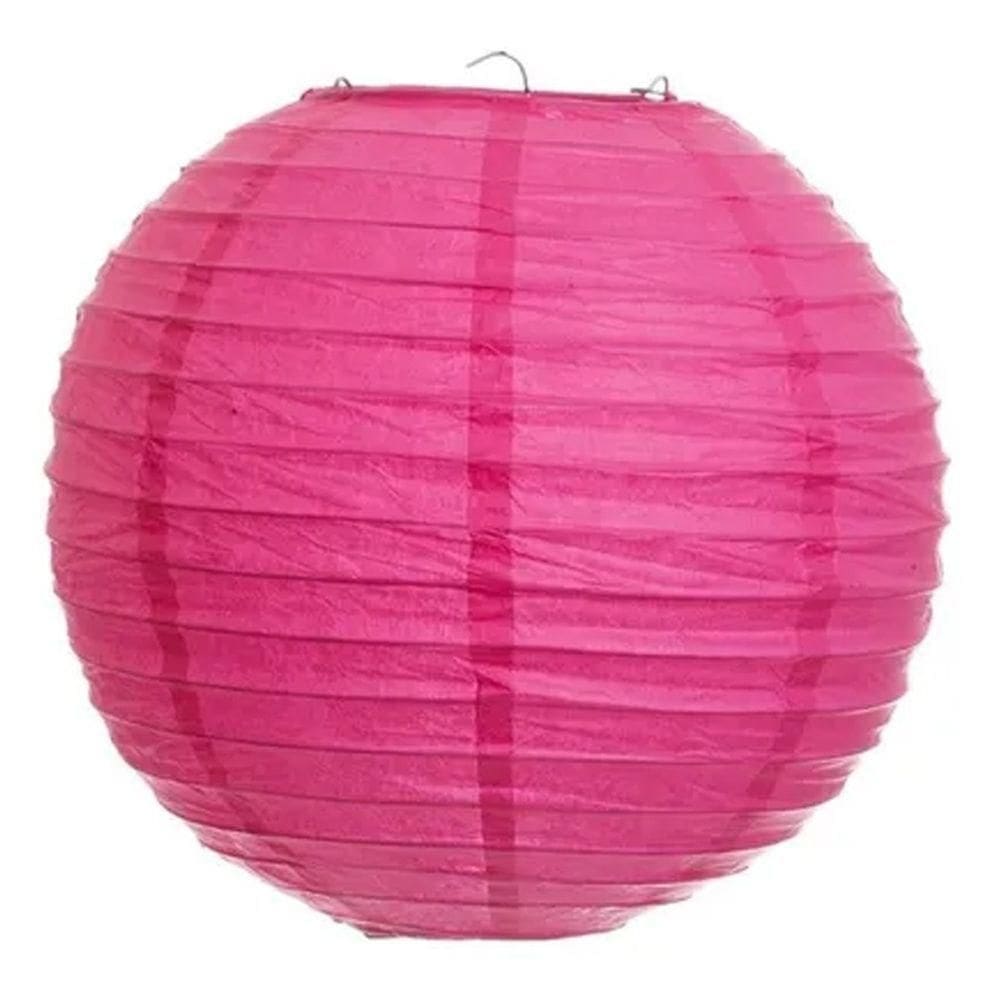 Lanterna Luminária Oriental De Tecido Pink - 30cm
