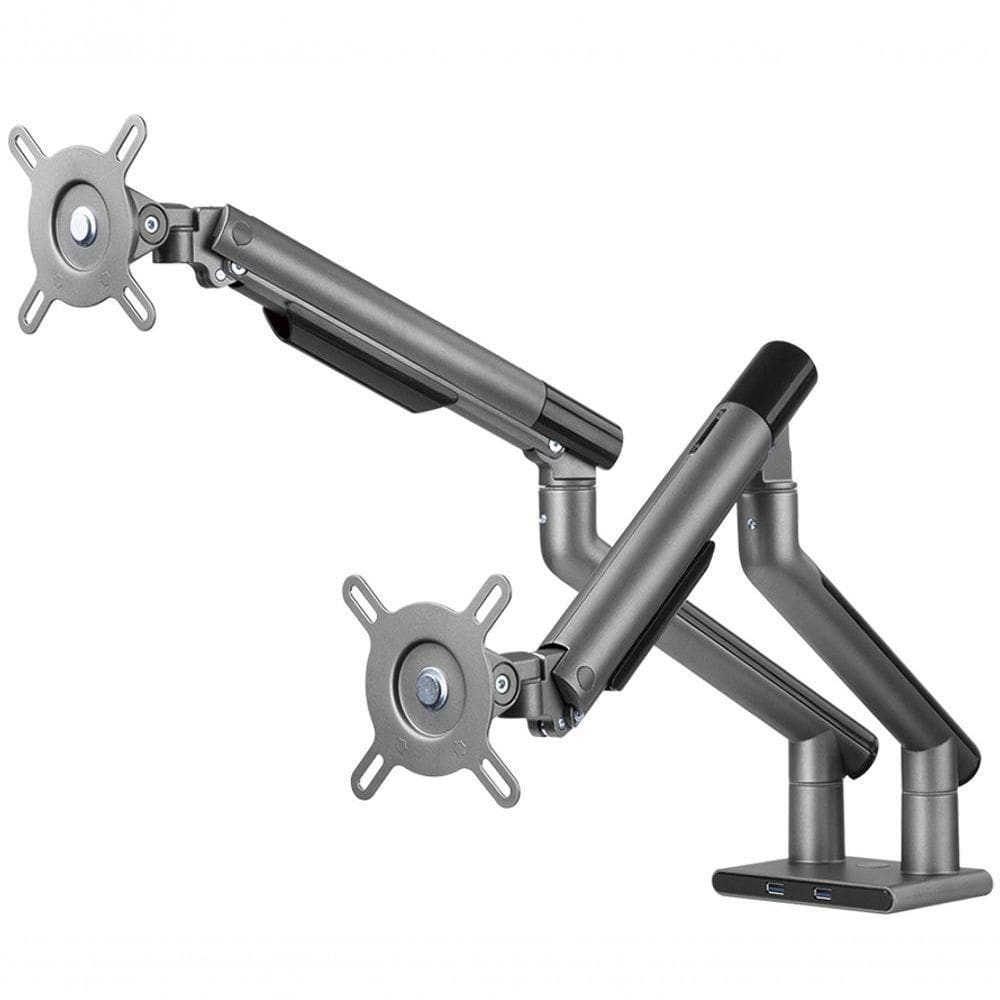 Suporte Para Monitor Até 32 Articulado Duplo Com 2 Saídas Usb Octoo Clipsmart-design- 2 Titanium