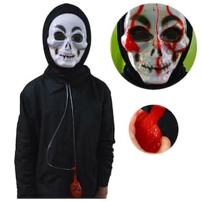 Máscara Caveira Com Sangue Para Fantasias Halloween