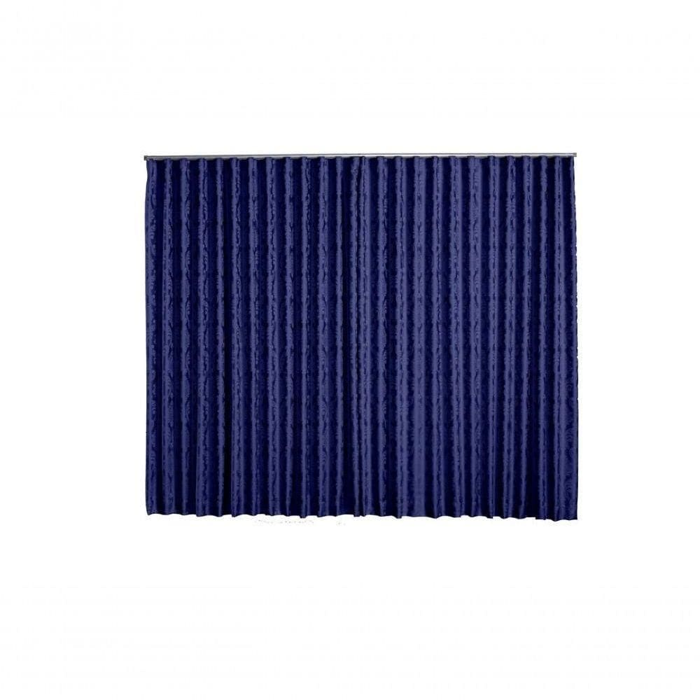 Cortina Jacquard 5,00x2,30 Para Trilho Suíço Azul