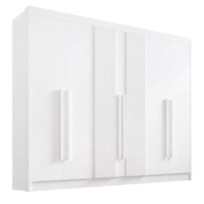 Guarda Roupa Casal 6 Portas 7 Gavetas - Athos Ripado-Branco - Móveis D`Doro