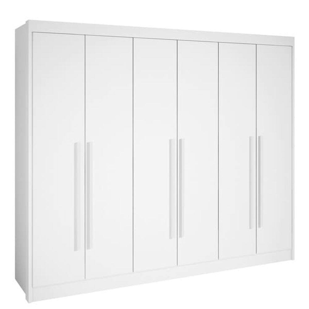 Guarda Roupa Casal 6 Portas 7 Gavetas - New Athos-Branco - Móveis D`Doro