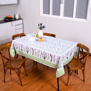 Toalha de Mesa Estampada Allegra 4 Lugares 100% Poliéster Lavanda