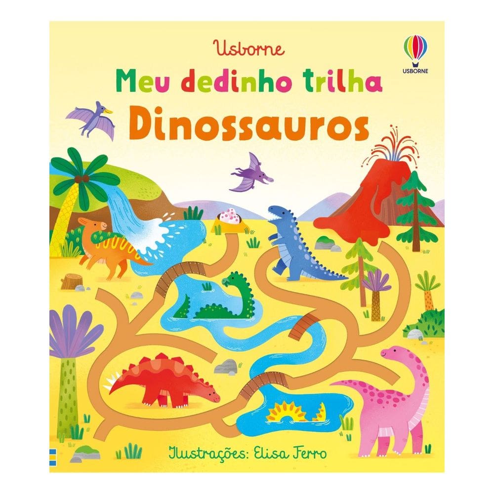 Dinossauros e Jogos de Labirintos | Editora Usborne | Livro Infantil Cartonado