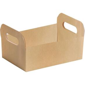 Cesta De Papel Caixote Kraft M Vazado 22X15Cm Pacote Com 10