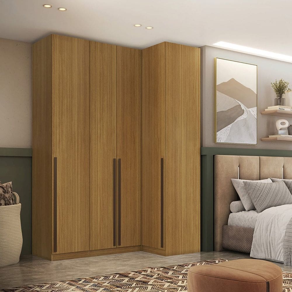 Guarda-roupa de Canto Reto 4 Portas Altezza Trend Freijó