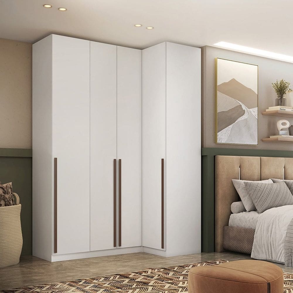 Guarda-roupa de Canto Reto 4 Portas Altezza Trend Branco