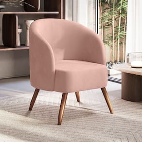 Poltrona Decorativa Estofada e Orgânica com Pés Palito Guatemala Espresso Móveis Rose