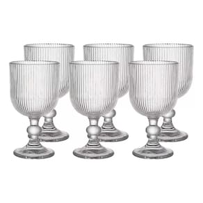 Conjunto de Taças Kit 6 Peças Modelo Raye 400ML Cristal Lines Para Suco Água Mesa Posta