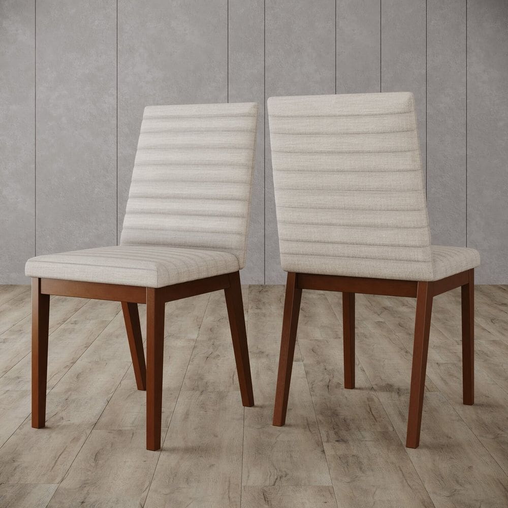 Conjunto 2 Cadeiras para Mesa de Jantar Elena Marrom/Cinza