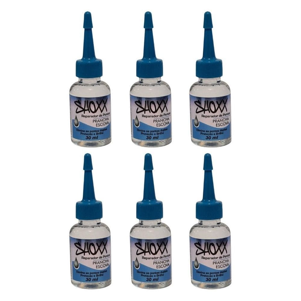 Reparador De Pontas Shoxx Prancha Escova 30Ml - Kit Com 6Un