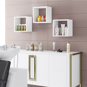 Kit com 3 Nichos Branco AJL Móveis