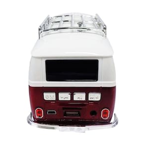 Caixa Caixinha Som Portatil Carro Kombi Micro Sd Usb Fm Vermelho