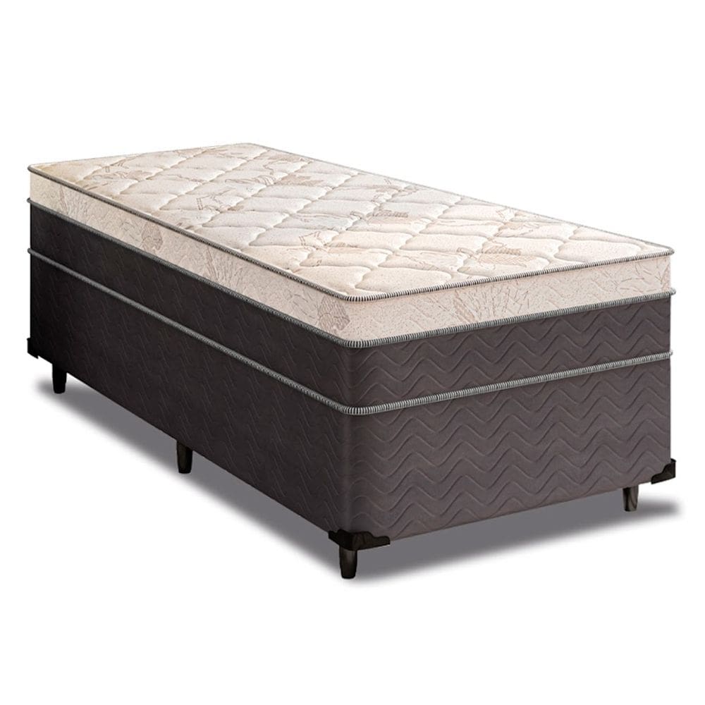 Cama Box Solteiro + Colchão Molas Ensacadas Luare Europillow 88x188x70cm