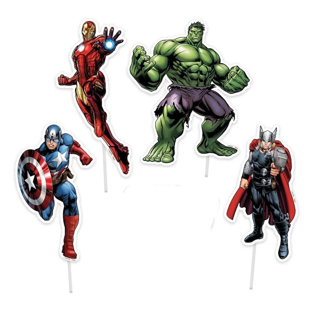 Topo De Bolo Vingadores Picks - 4 Itens
