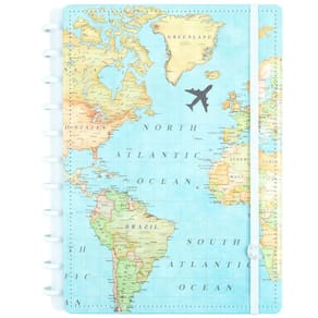 Caderno Inteligente Mapa Mundi Azul Médio