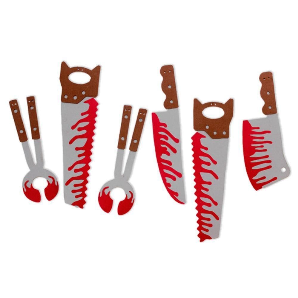 Faixa Decorativa Halloween Ferarmentas Com Sangue Eva