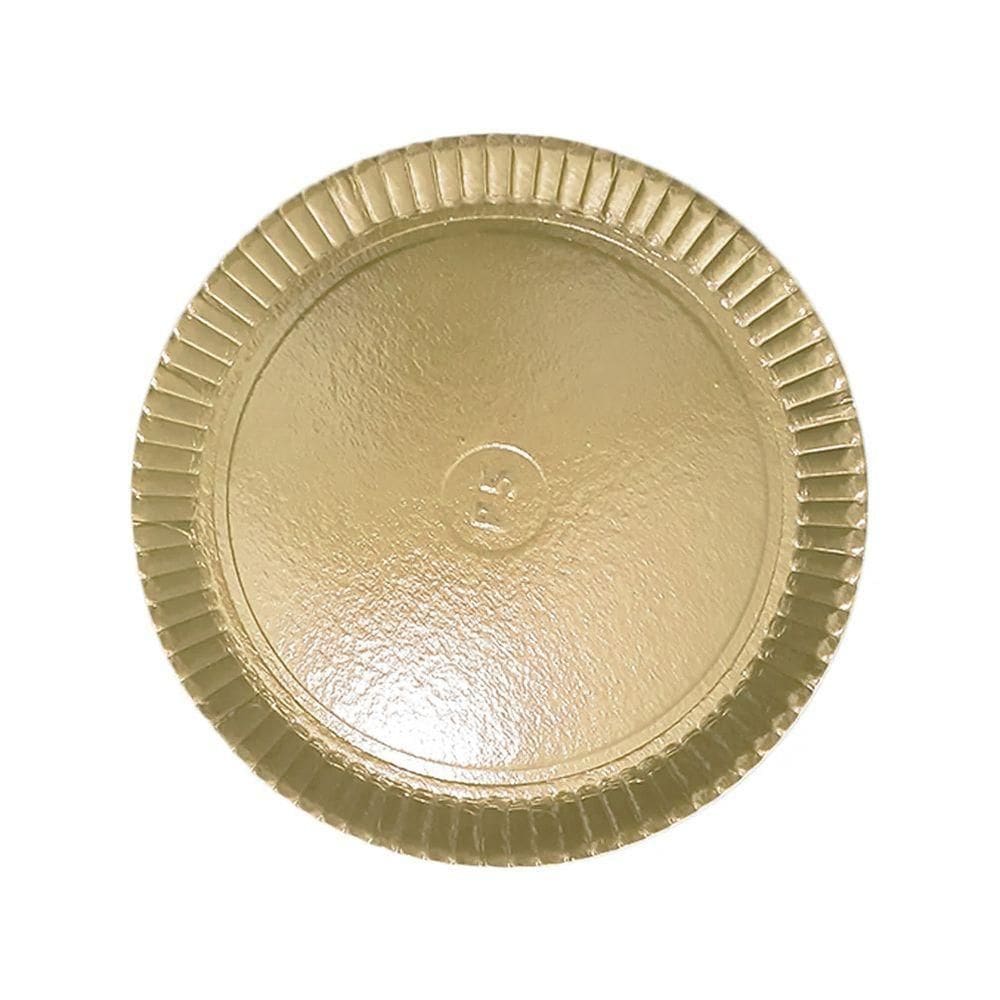 Prato De Papelão Laminado Dourado P5 - 28cm