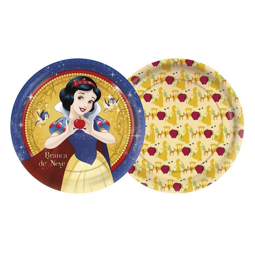 Prato Redondo Branca De Neve Clássica 18cm - 12 Unidades