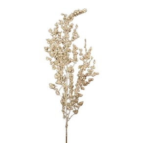 Galho Decorativo Grande Frutas Glitter Champanhe - 72cm