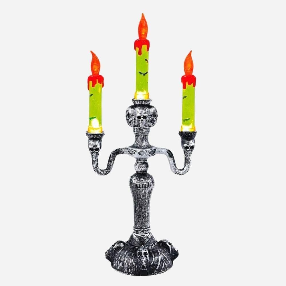 Candelabro Halloween Macabro Com Luz Assustador