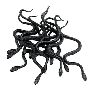 Cobra De Brinquedo Borracha Preta - 12 Unidades