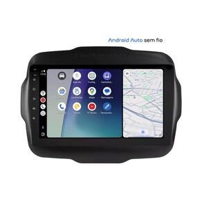Central Multimídia Jeep Renegade PCD e Standard Svart Tela de 9" 2GB de RAM Android Auto e Carplay + Câmera de ré