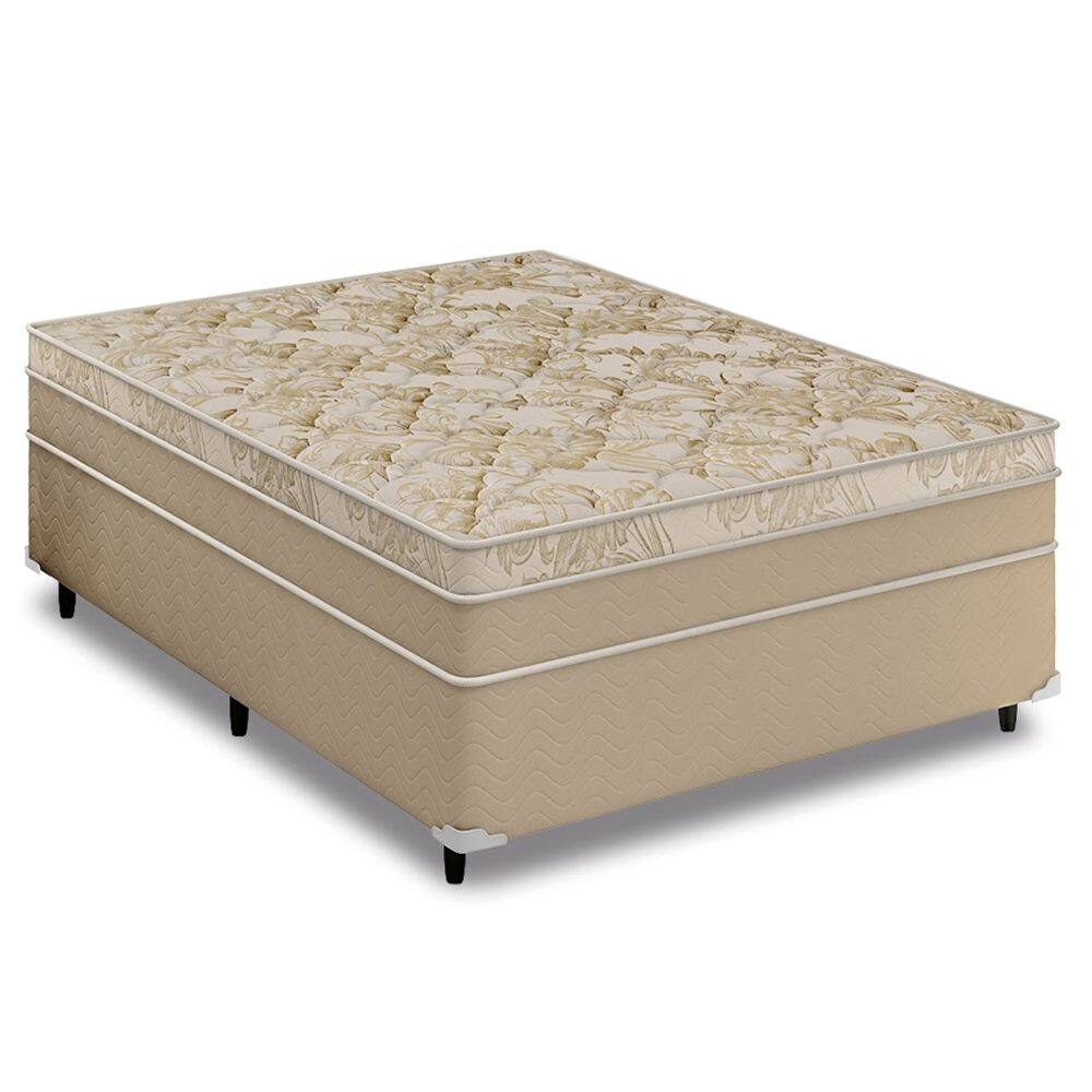 Cama Box Casal + Colchão Molas Ensacadas Don Cielo Viscogel Europillow 138x188x72cm