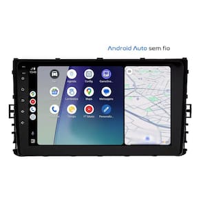 Central Multimídia T-Cross Polo Virtus 2018 2019 2020 2021 2022 Svart Tela de 9" 2GB de RAM Android Auto e Carplay + Câmera de ré