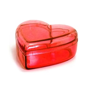 Caixa Acrílica Coração Vermelha 4cm X 2cm - 10 Unidades