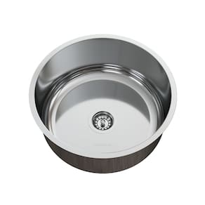 Cuba para Pia de Cozinha em Aço Inox Redonda 37x37x15cm Alto Brilho com Válvula GhelPlus Inox